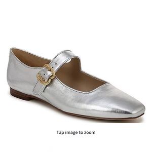NEW IN BOX Sam Edelman Michaela Mary Jane flat in silver. Never worn.